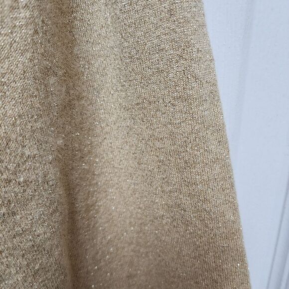 DG2 Cardigan Sweater Womens XL Gold Metallic Crest Button Pockets V Neck Sparkle - Picture 9 of 11